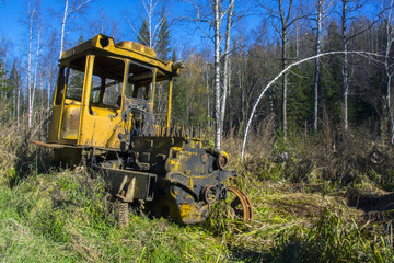 abandoned bulldozer