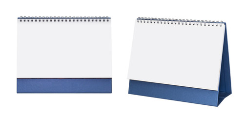 Blank paper desk spiral calendar.