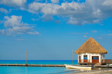 Holbox island pier hut in Mexico