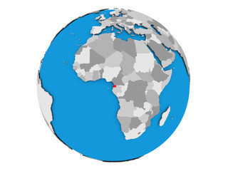 Equatorial Guinea on globe isolated