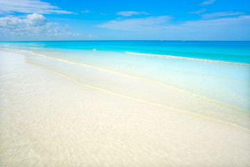 Fototapeta na wymiar Caribbean turquoise perfect beach Riviera Maya