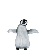 Watercolor painting penguin