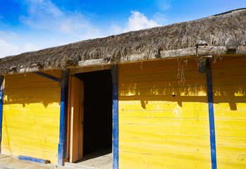 Holbox Island colorful Caribbean houses Mexico