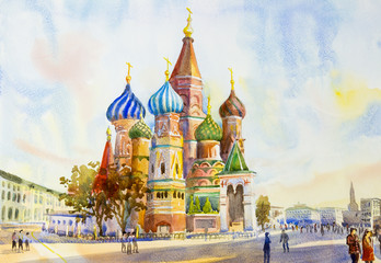  Cathedral of St. Basil in the Red Square Russia.
