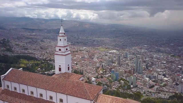 view of Bogota counter clockwise circling Monserrate Monastery
