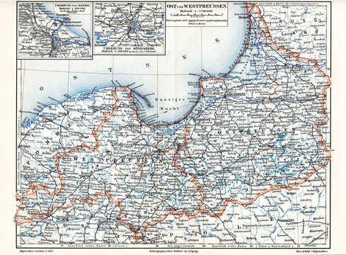 East and West Prussia (from Meyers Lexikon, 1896, 13/344/345)
