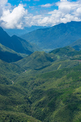 Fototapeta na wymiar Aerial view on beautiful mountain valley