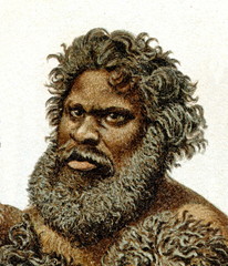 Naklejka na ściany i meble Indigenous man from South Australia (from Meyers Lexikon, 1896, 13/390/391)