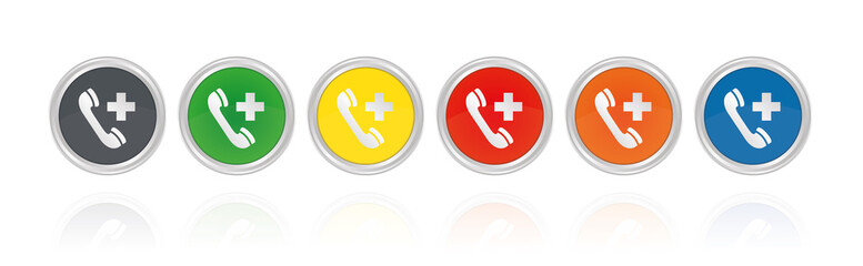 Fototapeta premium Notruftelefon - Silberne Buttons