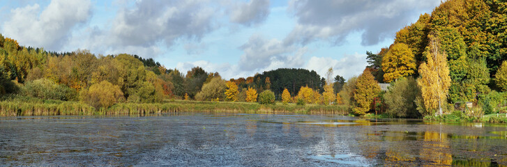 A typical   rural Lithuanian state autumn landscape.