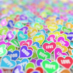 Infinite hearts background, original 3d rendering, love theme