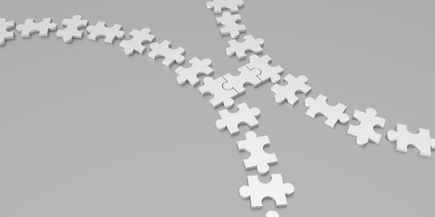Jigsaw background, teamwork and strategy concepts, original 3d rendering