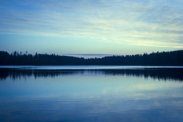 A gorgeous sunset over lake.