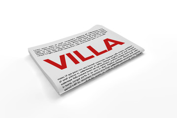 Villa on Newspaper background