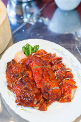 Roasted Duck on the Chopping Block