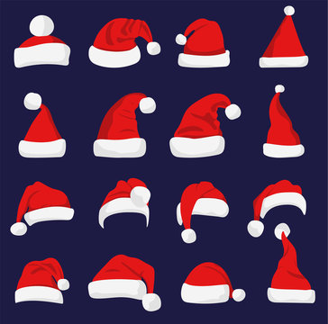 Santa Claus red hat silhouette.