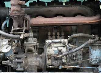 Diesel Engine of an old tractor