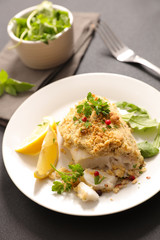 fillet fish and rocket