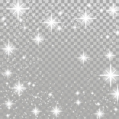 Bright white flickering stars over light grey checkered background