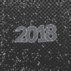 New Year transparent shimmering layout over checkered background