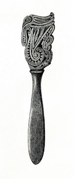 Carved wooden spatula for paan (mixture of areca nut, betel leaf and lime paste), Dore, New Guinea