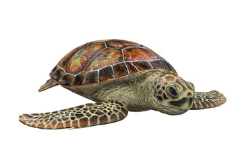Obraz premium Żółw morski na białym tle