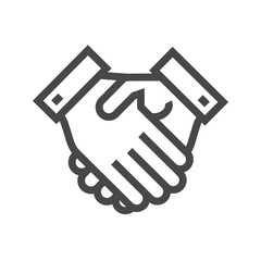 Handshake Thin Line Vector Icon