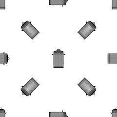 Trash can pattern seamless black