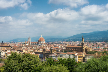 Fototapeta na wymiar Florence downtown, aerial view