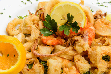 Frittura di pesce, close-up