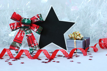 décoration de fêtes de Noël avec une ardoise à message