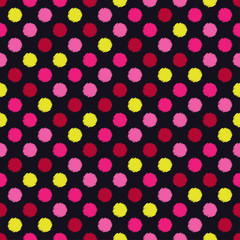 Polka dot seamless pattern. Scribble texture. Textile rapport.