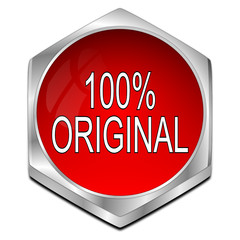 100% Original button - 3D illustration