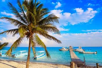 Fotobehang Puerto Morelos-strand in Riviera Maya © lunamarina