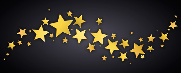 Golden stars border on black background