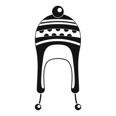 Winter hat icon, simple style