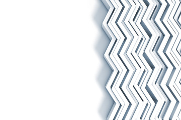 Geometric zig zag pattern background. 3D rendering
