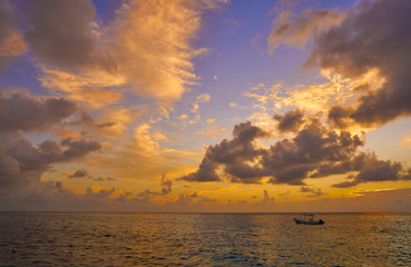 Riviera Maya sunset in Caribbean Mexico