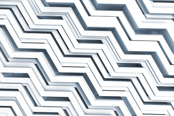 Geometric zig zag pattern background. 3D rendering