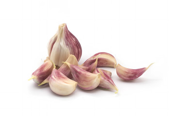Garlic on a white background