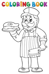 Coloring book butcher theme 1
