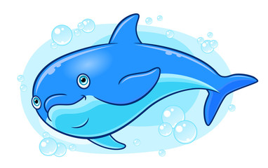 Cartoon funny dolphin