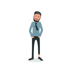 Exhausted and completely wiped out cartoon guy in casual clothes, gesturing. Vector illustration. Modern flat design.
