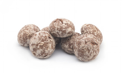 Dutch cookie for Sinterklaas holiday on a white background