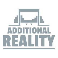 Obraz premium Game additional reality logo, simple gray style