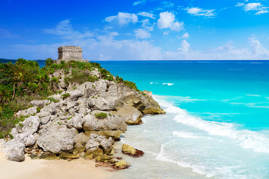 Tulum Mayan City Ruins In Riviera Maya