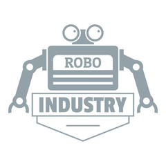 Robot logo, simple gray style