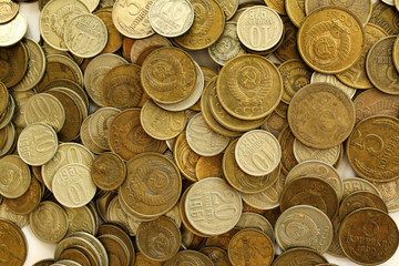 Soviet coins background