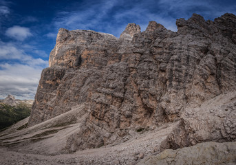 Fototapeta premium Eastern side of Tofana di Rozes, Cortina d'Ampezzo, Dolomites, Veneto, Italy