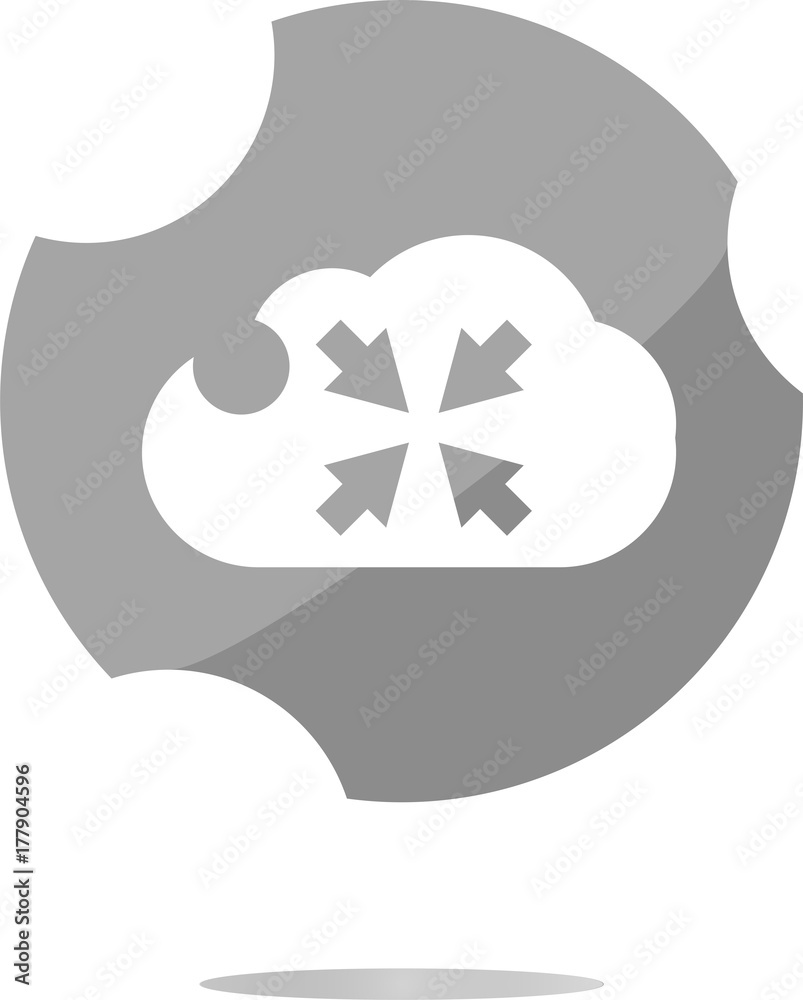 Poster abstract cloud icon. full screen upload button. load symbol. round button